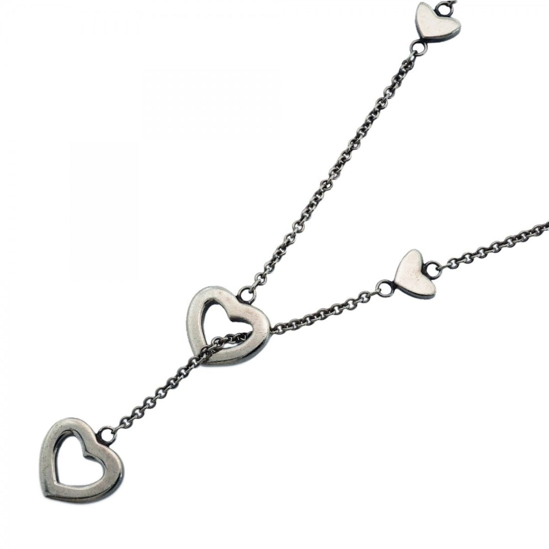 Tiffany & Co. Heart Link Lariat Necklace, Sterling Silver 925, Women's (1 of 15)