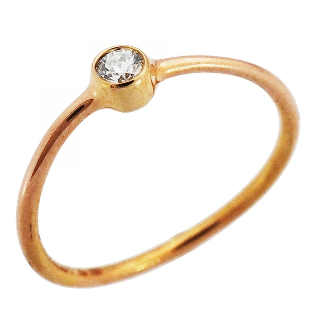 Tiffany & Co. Wave Single Row Ring, 1PD (18K Pink Gold) with Diamond, Size 6.5, Women's (1 of 12)
