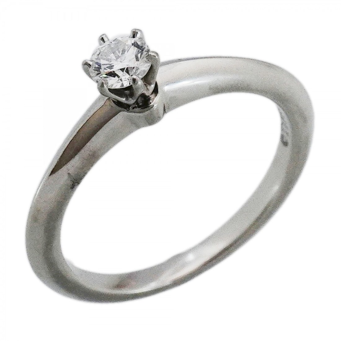 Tiffany & Co. Solitaire Ring, 1PD (One Diamond), Pt950 Platinum, Size 9, Women's (1 of 14)