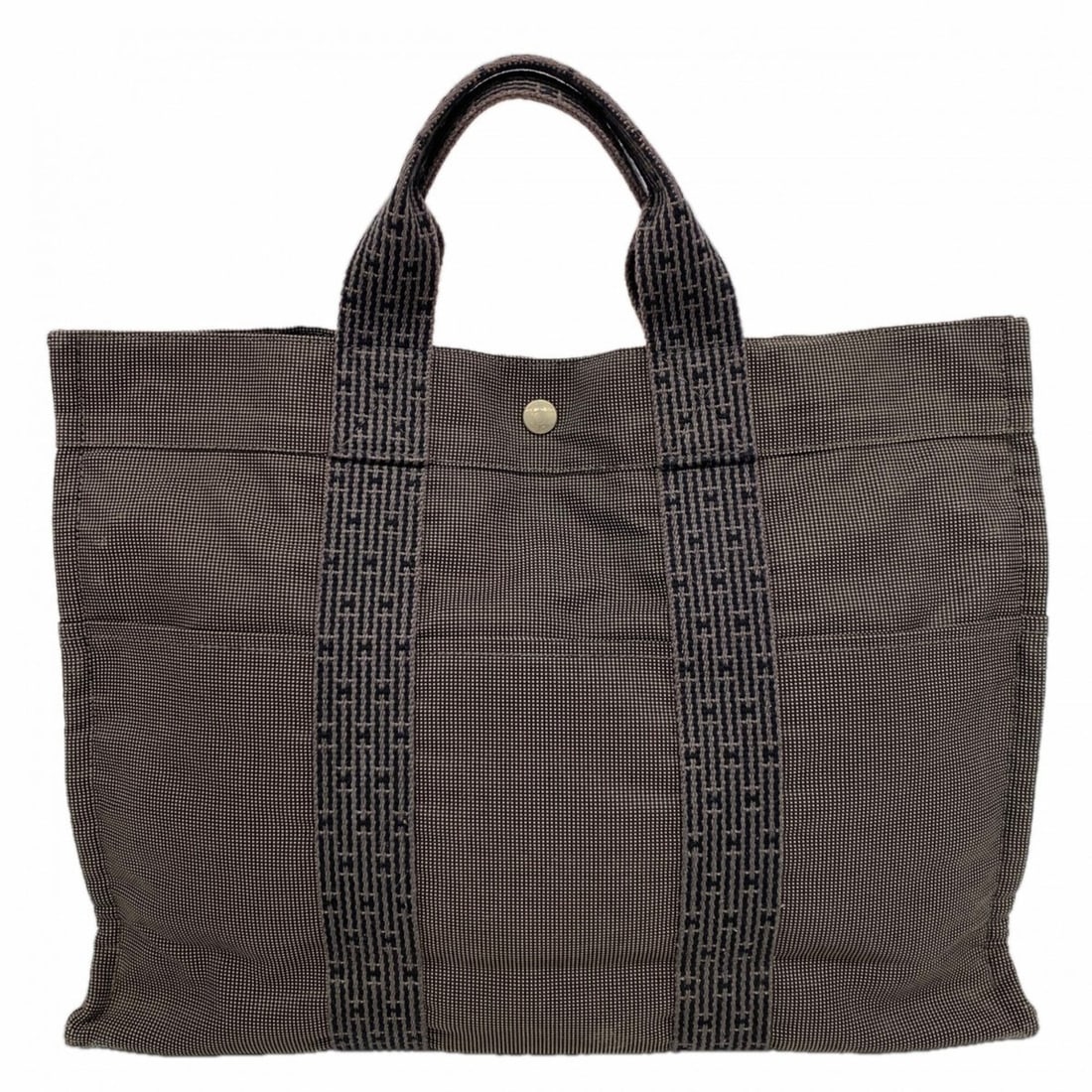 Hermes Herline MM Canvas Tote Bag, Gray, Men's & Women's: --- Catalog ---Category: SizeSize (HxWxD): 32cm x 43cm x 11cm / 12.59'' x 16.92'' x 4.33''Category: DesignType: Tote bagColor: GrayGender: Men,WomenMaterial: Canvas Hardware Color: SilverCategory: Gen