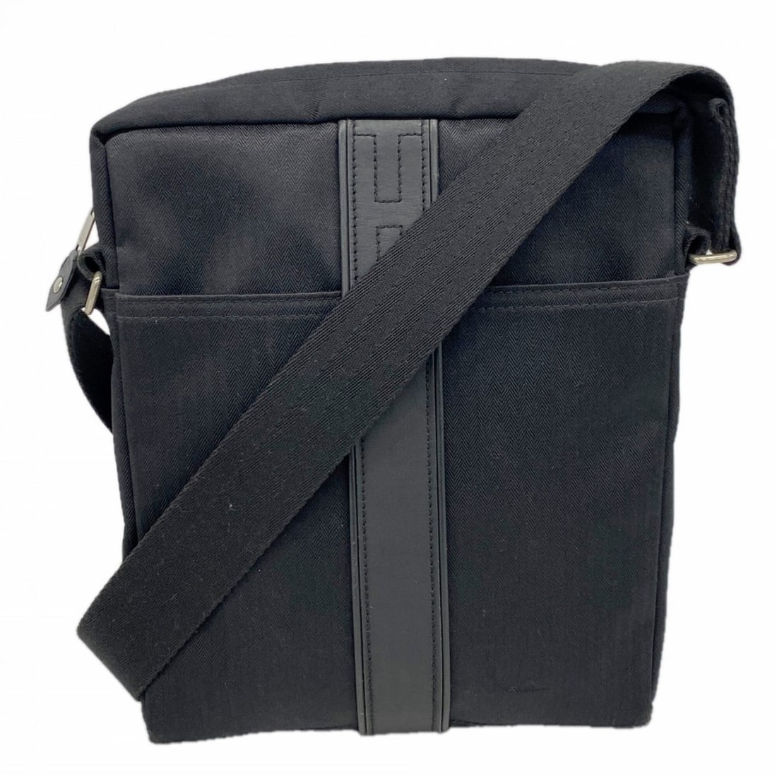 Hermes Acapulco Bandoulière PM Shoulder Bag, Toile Chevron, Black, Women's (1 of 20)