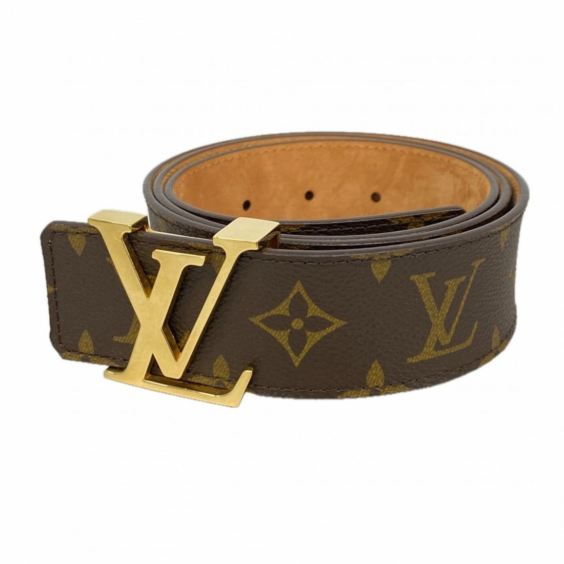 Louis Vuitton Monogram Belt, Ceinture LV Initials M9608, Brown, Men's/Women's (1 of 20)