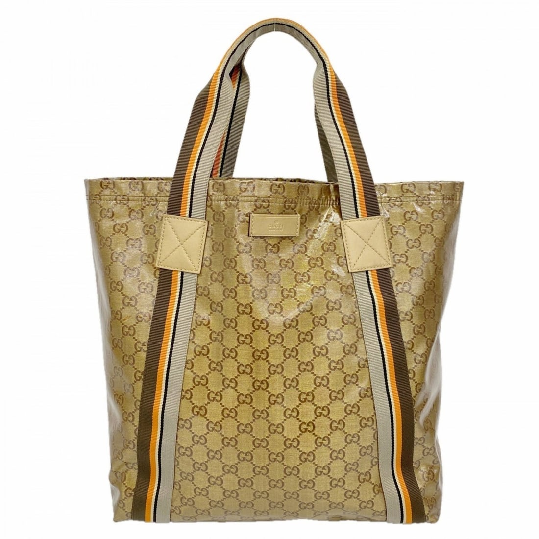 Gucci GG Crystal Tote Bag 189669 Coated Canvas Gold Women's: --- Catalog ---Category: SizeSize (HxWxD): 37cm x 33.5cm x 13.5cm / 14.56'' x 13.18'' x 5.31''Category: DesignType: Tote bagColor: GoldGender: WomenMaterial: Coated canvas Category: GeneralMPN: 189669