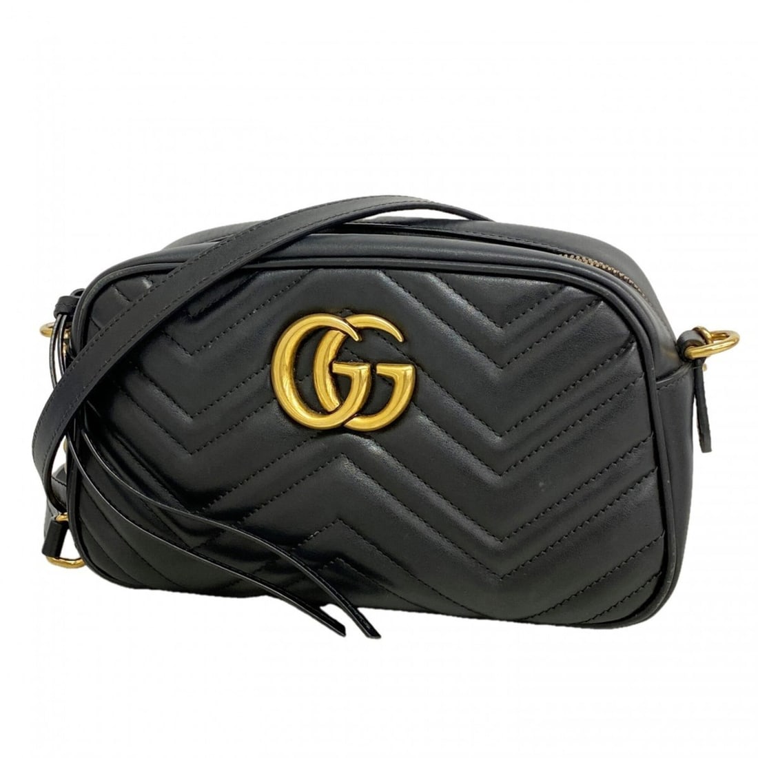 Gucci GG Marmont Shoulder Bag 447632 Leather Black Women's (1 of 10)
