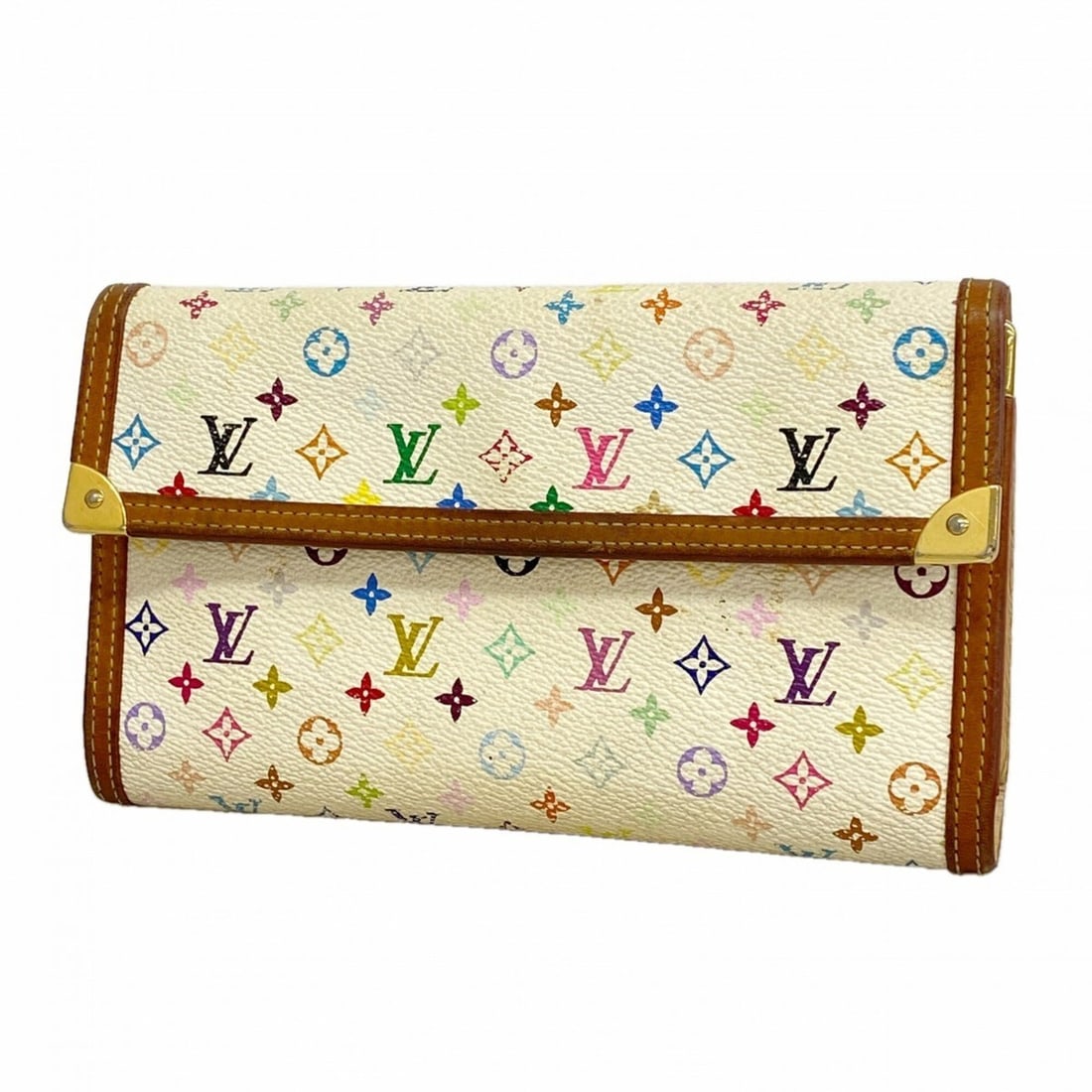 Louis Vuitton Tri-fold Long Wallet, Monogram Multicolor, Portefeuille Tresor International, M92659,: --- Catalog ---Category: SizeSize (HxWxD): 11cm x 19cm x 2cm / 4.33'' x 7.48'' x 0.78''Category: DesignType: Long wallet (tri-fold)Color: BlancGender: WomenCategory: GeneralMPN: M92659Brand: Louis Vui