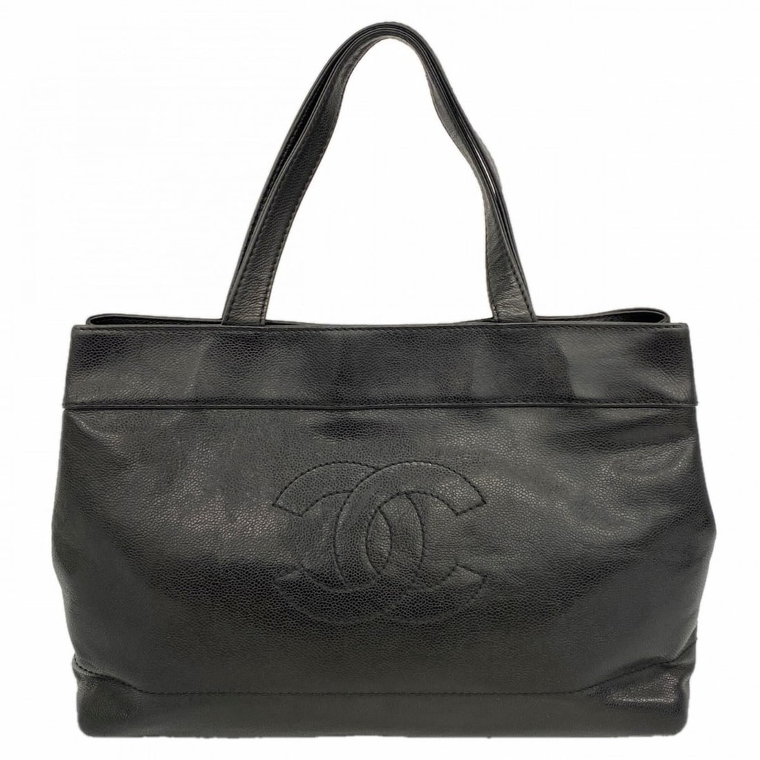 Chanel tote bag, caviar leather, black, women's. (1 of 19)
