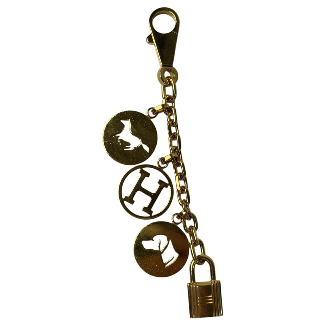 Hermes Amulette 4 Bull Lock Bag Charm GD Gold Women's (1 of 15)