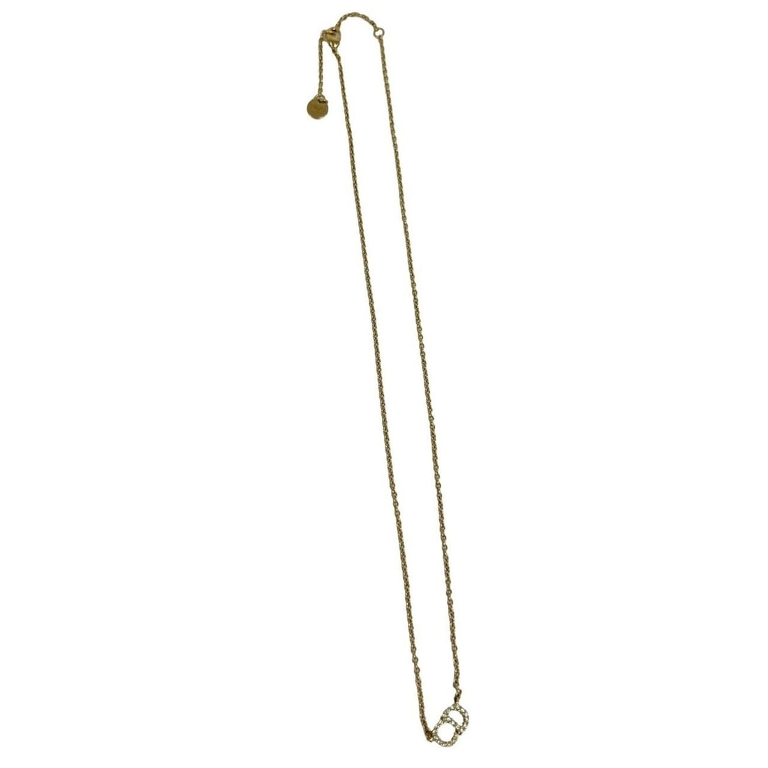 Christian Dior CD Logo GP Necklace Pendant Accessory Gold 48478 (1 of 11)