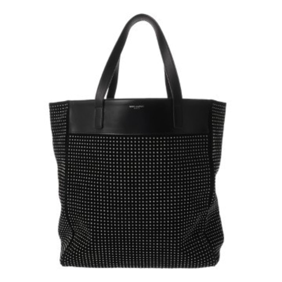 SAINT LAURENT Studded Tote Bag, Black, 333099, Women's Leather AB Rank, Used, Ginzo: --- Catalog ---Category: SizeSize (HxWxD): 34cm x 30cm x 11cm / 13.38'' x 11.81'' x 4.33''Category: DesignType: Tote bagColor: BlackGender: WomenMaterial: Leather Category: GeneralMPN: 333099Brand: