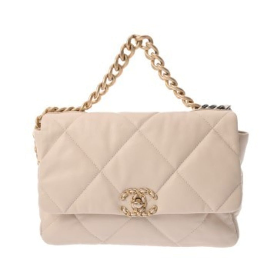 CHANEL Chanel 19 Flap Handbag 2WAY Beige AS1160 Women's Lambskin Shoulder Bag A Rank Used Ginzo: --- Catalog ---Category: SizeSize (HxWxD): 17cm x 25cm x 7cm / 6.69'' x 9.84'' x 2.75''Category: DesignType: Handbag, Shoulder bagColor: BeigeGender: WomenMaterial: Leather Leather/Fur Type: