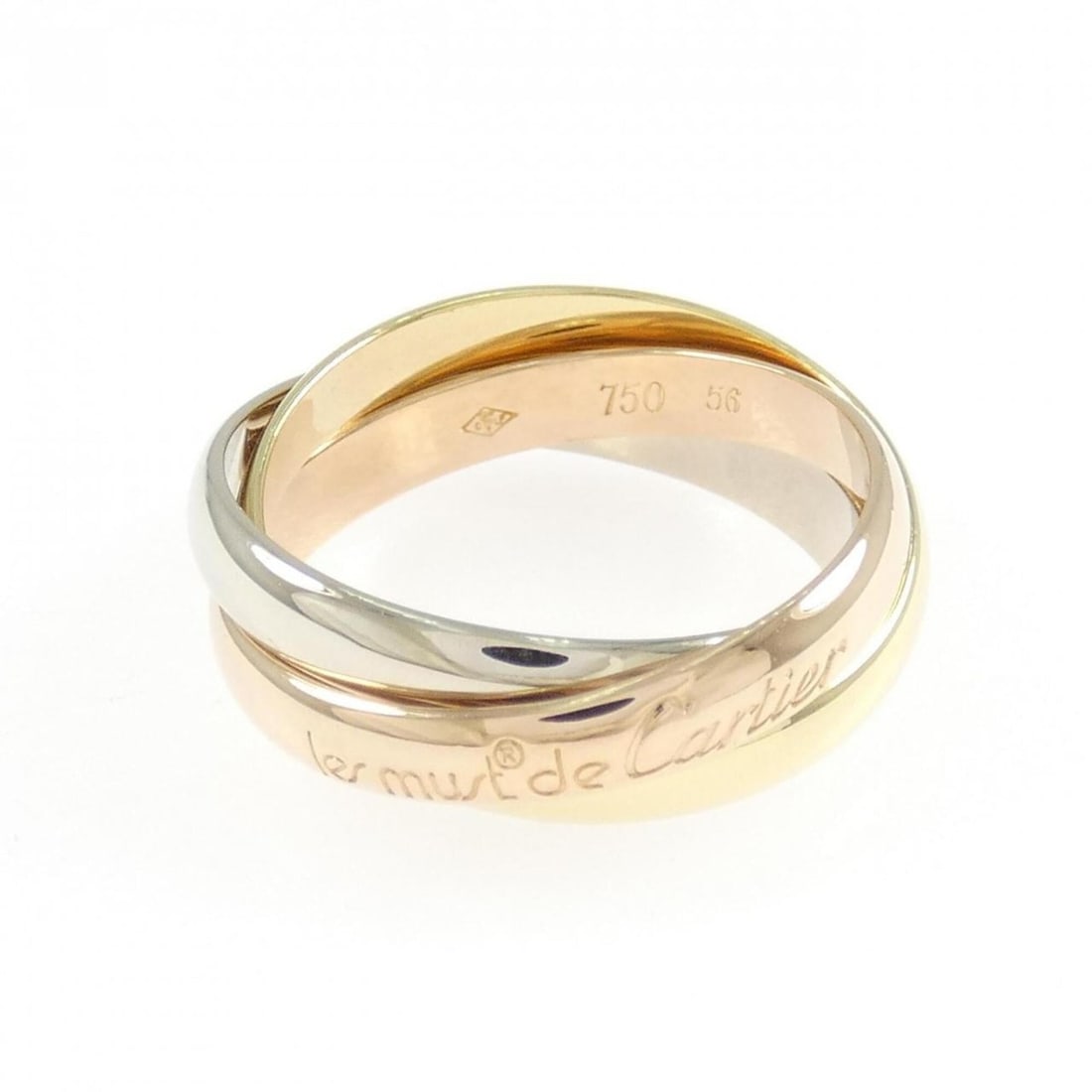 Cartier Trinity Ring: --- Catalog ---Category: SizeUS Size: 8Brand Size: 56Category: DesignType: Band ringGender: Men,WomenMaterial: Pink gold (18K), White gold (18K), Yellow gold (18K)Category: GeneralBrand: Cartier---