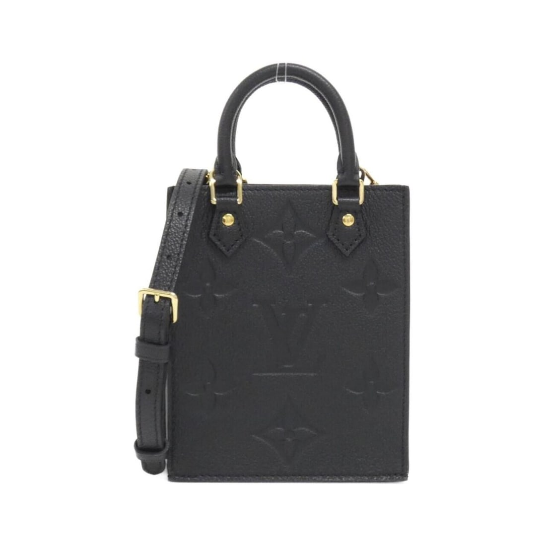 Louis Vuitton Monogram Empreinte Petite Sac Plat M81417 Handbag: --- Catalog ---Category: SizeSize (HxWxD): 17cm x 14cm x 5cm / 6.69'' x 5.51'' x 1.96''Category: DesignType: HandbagColor: BlackGender: Women,MenMaterial: Leather Hardware Color: GoldLeather/Fur