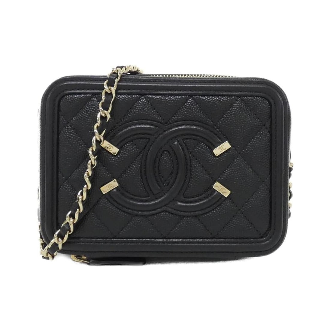 Chanel 84452 Shoulder Bag: --- Catalog ---Category: SizeSize (HxWxD): 11cm x 14cm x 6cm / 4.33'' x 5.51'' x 2.36''Category: DesignType: Shoulder bagColor: BlackGender: WomenMaterial: Grained Calfskin Hardware Color:
