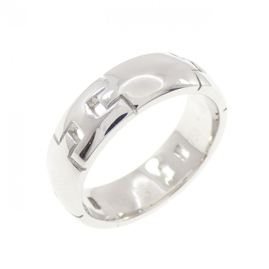 Hermes Hercules Petite Model Ring: --- Catalog ---Category: SizeJP Size: 8.5US Size: 4.5Category: DesignType: Band ringGender: WomenMaterial: White gold (18K)Category: GeneralBrand: Hermes--- Item List ---Section: ConditionRanking: Ran