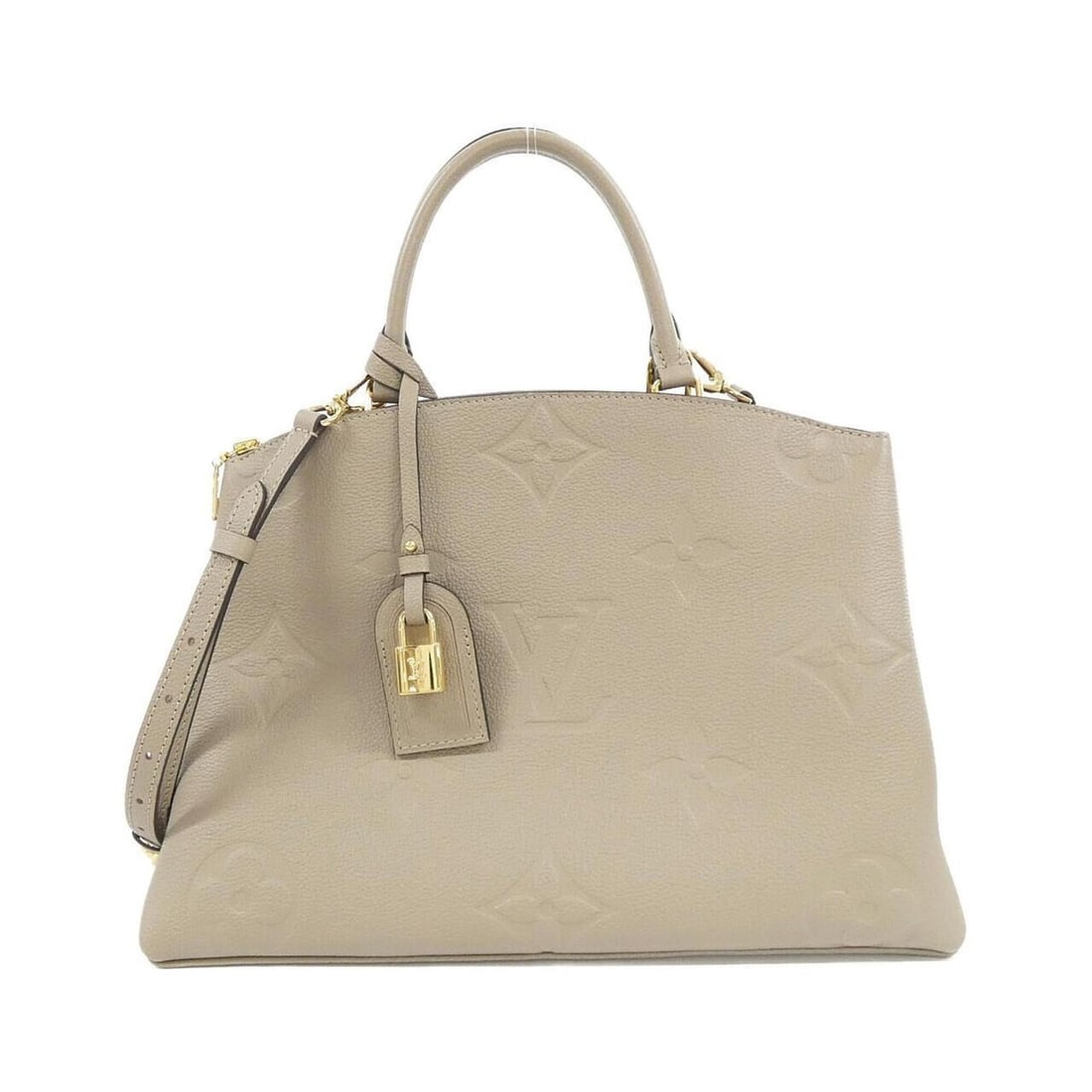 Louis Vuitton Monogram Empreinte Grand Palais MM M45833 Handbag: --- Catalog ---Category: SizeSize (HxWxD): 25cm x 34cm x 15.5cm / 9.84'' x 13.38'' x 6.1''Category: DesignType: HandbagColor: TourterelleGender: WomenMaterial: Leather Leather/Fur Type: Calf