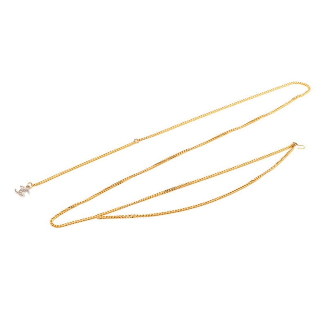 Chanel Coco Mark Vintage Chain Belt 97C Gold Silver Plated Metal Women's CHANEL (1 of 11)