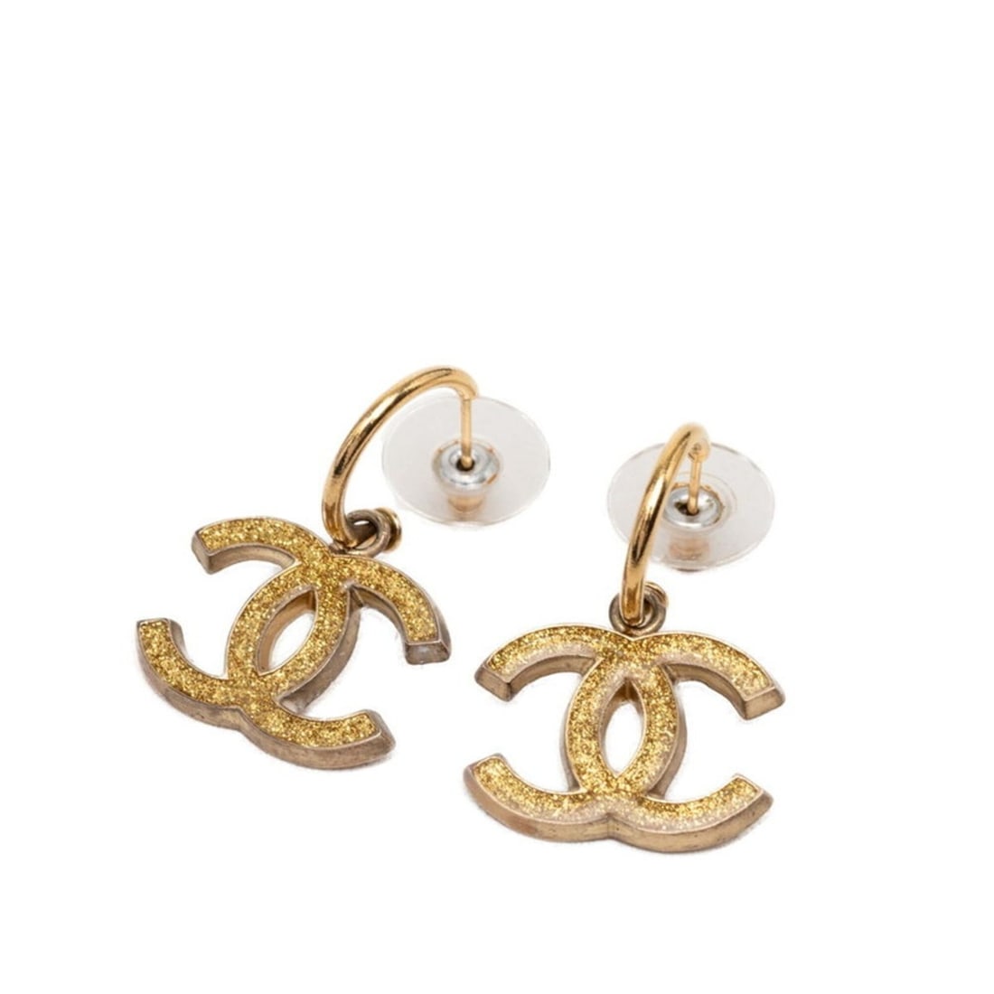 Chanel Coco Mark Glitter Swing Earrings, 05A Engraving, Gold Plated, Women's CHANEL (1 of 10)