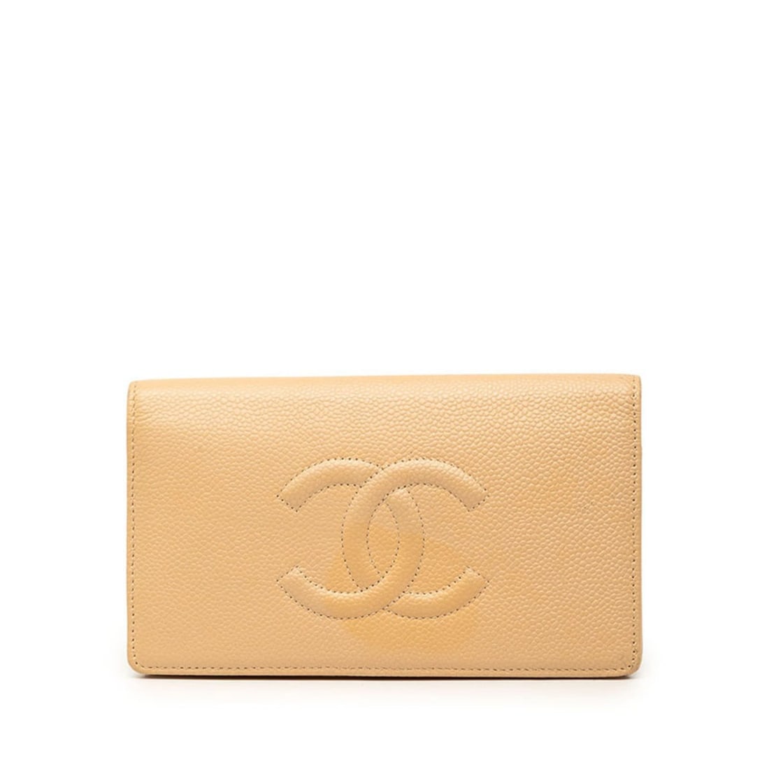 Chanel Coco Mark Long Wallet, Beige, Caviar Leather, Women's CHANEL: --- Catalog ---Category: SizeSize (HxWxD): 10.5cm x 18cm x 2cm / 4.13'' x 7.08'' x 0.78''Category: DesignType: Long wallet (bi-fold)Color: BeigeGender: WomenMaterial: Grained Calfskin Category: Genera
