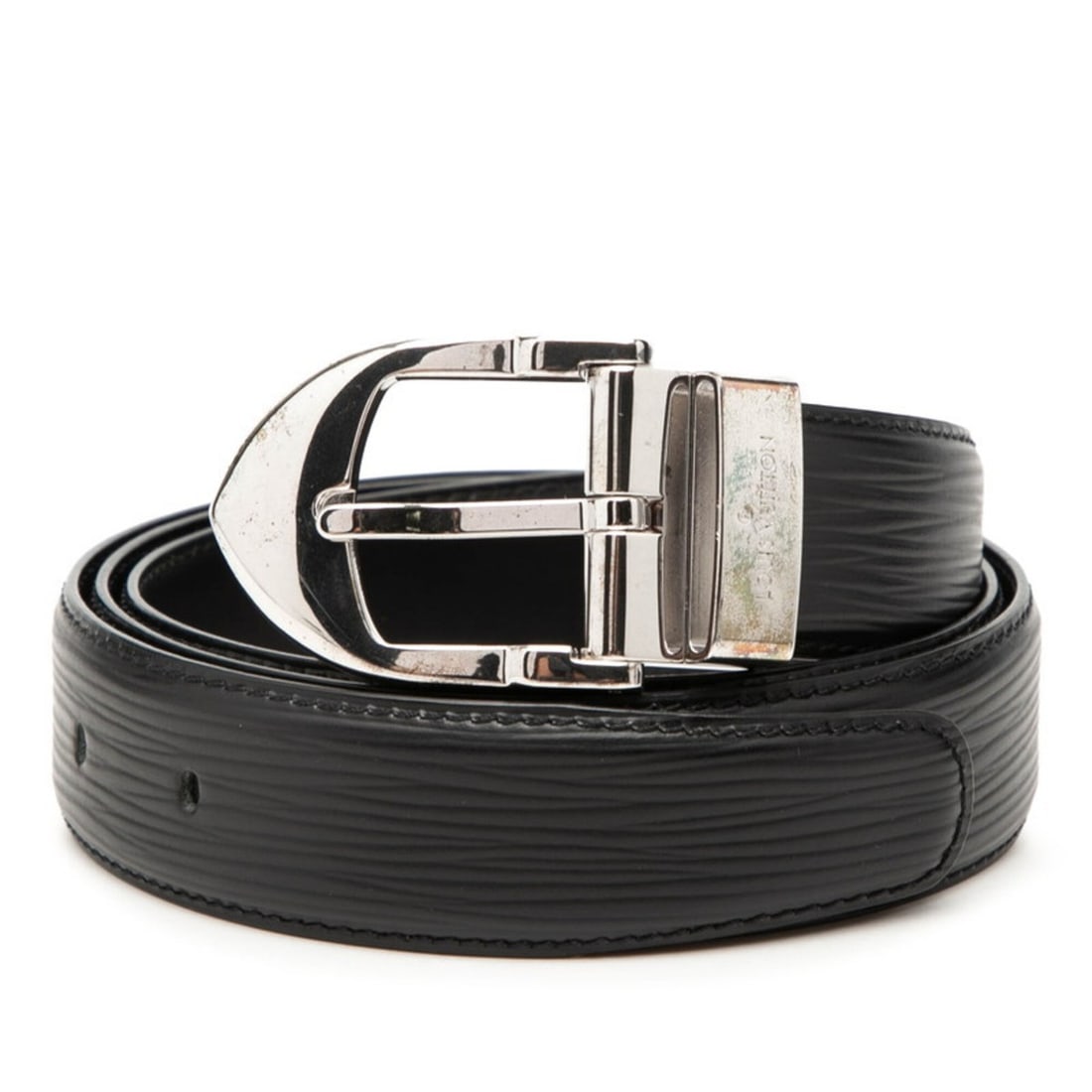 Louis Vuitton Epi Ceinture Classic Belt, Size 110 (44), M6833Q, Noir Black Leather, Men's.: --- Catalog ---Category: SizeWidth: 3cm / 1.18''Length: 94cm - 104cm / 37'' - 40.94''Category: DesignType: Standard beltColor: Black, NoirGender: MenMaterial (Strap): Leather Category: GeneralMPN: M68