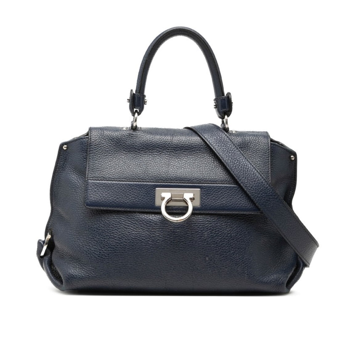 Salvatore Ferragamo Gancini Sofia Handbag Shoulder Bag 2WAY BW-21 A896 Blue Leather Women's: --- Catalog ---Category: SizeSize (HxWxD): 23cm x 29cm x 16.5cm / 9.05'' x 11.41'' x 6.49''Category: DesignType: Handbag, Shoulder bagColor: BlueGender: WomenMaterial: Leather Category: GeneralMPN: BW