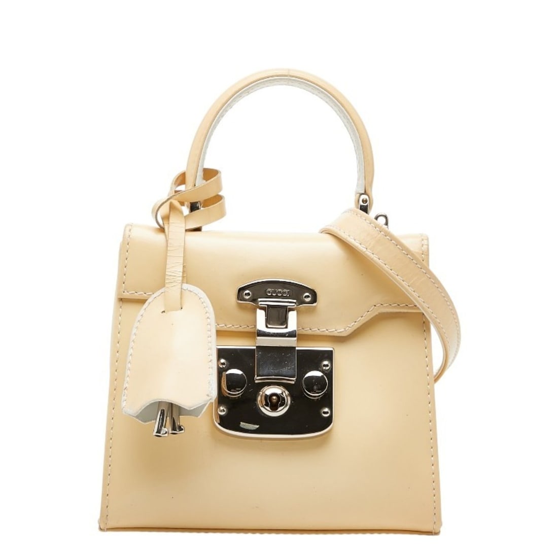 Gucci Old Vintage Lady Lock Mini Crossbody Shoulder Bag Handbag 2WAY 002 2440 0233 Beige Leather (1 of 18)