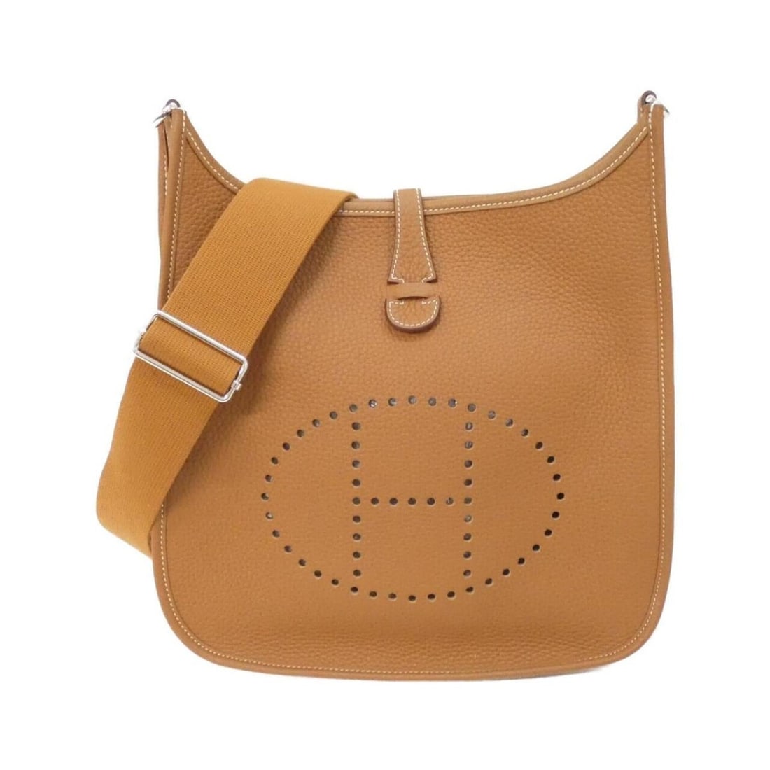 Hermes Evelyne 3 PM 056277CK Shoulder Bag: --- Catalog ---Category: SizeSize (HxWxD): 29cm x 28cm x 8cm / 11.41'' x 11.02'' x 3.14''Category: DesignType: Shoulder bagColor: BrownGender: WomenMaterial: Taurillon clemence leather Category: