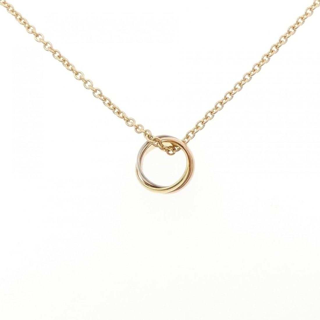 Cartier Trinity Necklace: --- Catalog ---Category: SizePendant Size: 12.7mm x 12.7mm / 0.49'' x 0.49''Neck Circumference: 42 cm / 16.53''Category: DesignColor: Pink gold, White gold, Yellow goldGender: WomenMaterial: Pink