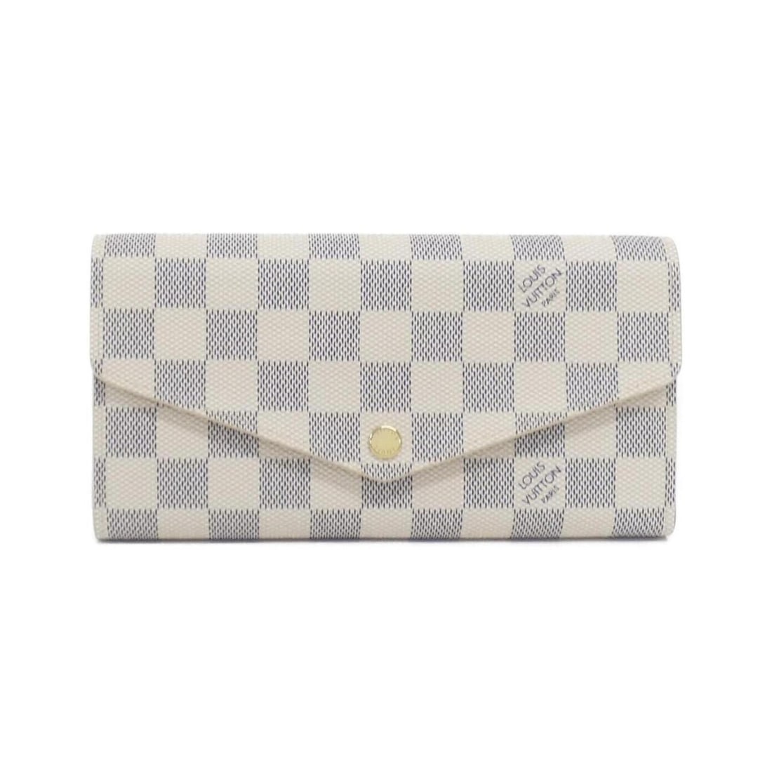 Louis Vuitton Damier Azur Portefeuille Sarah N63208 Wallet: --- Catalog ---Category: SizeSize (HxWxD): 10cm x 19cm x 2cm / 3.93'' x 7.48'' x 0.78''Category: DesignType: Long wallet (bi-fold)Color: Azur, WhiteGender: WomenMaterial: Coated canvas Category: