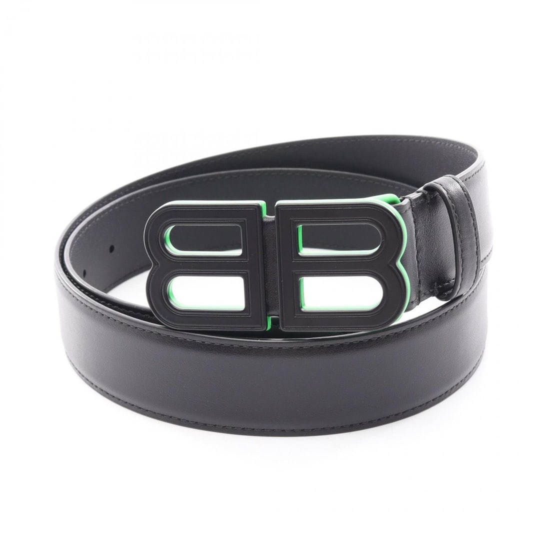 Balenciaga BB Logo Buckle Belt Leather Women's Black/Green 674171: --- Catalog ---Category: SizeLength: 80cm - 90cm / 31.49'' - 35.43''Category: DesignType: Standard beltColor: Black, GreenGender: WomenMaterial (Strap): Leather Category: GeneralMPN: 674171Brand: