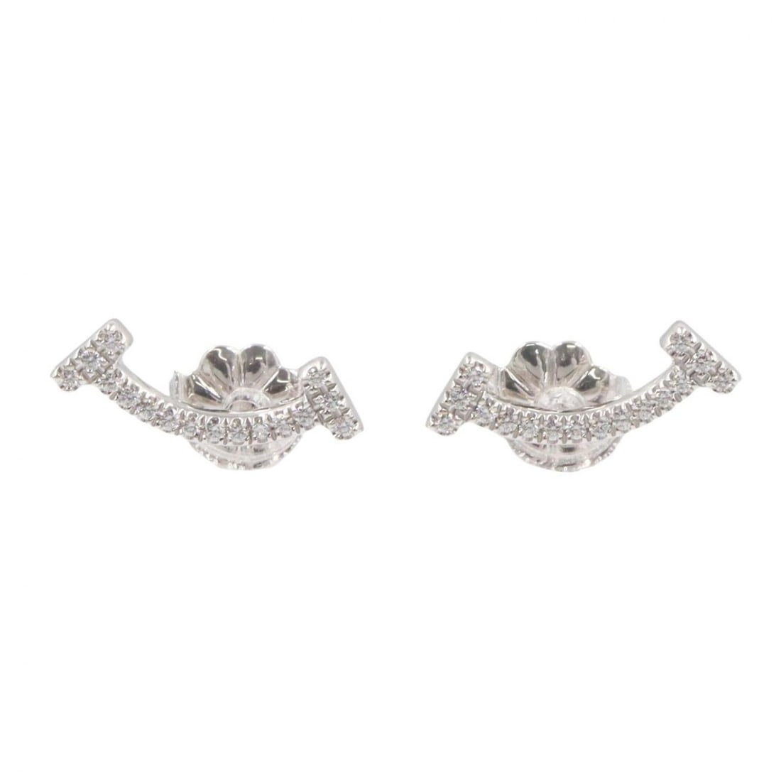 Tiffany & Co. T Smile Mini Diamond Earrings, 18K White Gold (18KWG), Diamond, Women's, Silver/Clear: --- Catalog ---Category: SizeSize (HxWxD): 13.00mm x 3.00mm / 0.51'' x 0.12''Category: DesignType: Stud earringsColor: Clear, SilverStone: DiamondGender: WomenMaterial: White gold (18K)Category: Gener