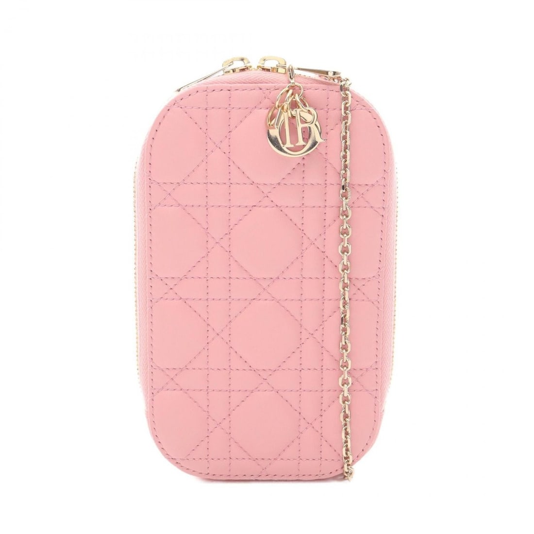 Christian Dior Dior Lady Call'in Phone Holder Shoulder Bag Handbag Lambskin Leather Women's Pink (1 of 16)