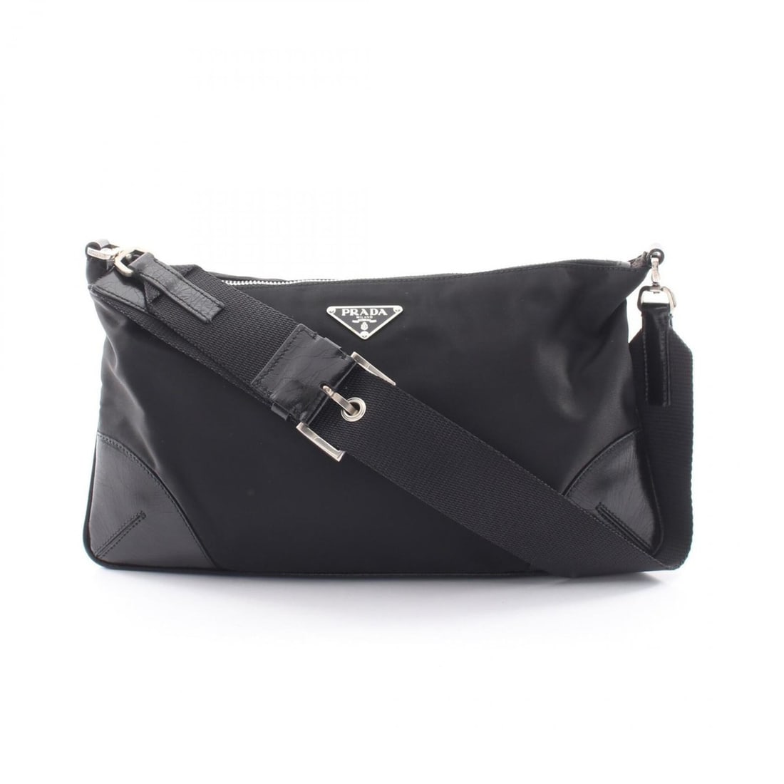 Prada TESSUTO LIGHT Shoulder Bag/Handbag, Nylon and Leather, Women's, Black (BR1061) (1 of 14)