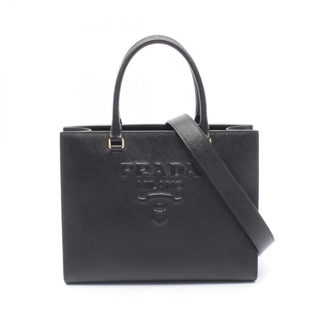 Prada SAFFIANO LUX 2WAY Handbag, Saffiano Leather, Women's, Black, 1BA337: --- Catalog ---Category: SizeSize (HxWxD): 22cm x 28cm x 10cm / 8.66'' x 11.02'' x 3.93''Category: DesignType: HandbagColor: BlackGender: WomenMaterial: Saffiano triangle Category: GeneralMPN: