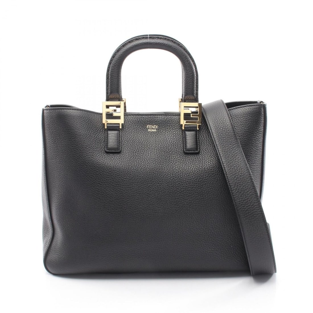Fendi FF Tote Medium Selleria 2-Way Bag Handbag Leather Women's Black 8BH368: --- Catalog ---Category: SizeSize (HxWxD): 28cm x 37.5cm x 13cm / 11.02'' x 14.76'' x 5.11''Category: DesignType: Handbag, Tote bagColor: BlackGender: WomenMaterial: Leather Category: GeneralMPN: