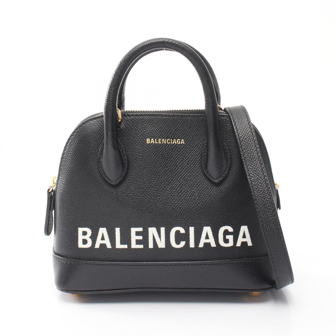 Balenciaga XXS 2-Way Leather Handbag with Built-in Top Handle, Black, for Women (Item No. 525050): --- Catalog ---Category: SizeSize (HxWxD): 14.5cm x 18cm x 8cm / 5.7'' x 7.08'' x 3.14''Category: DesignType: HandbagColor: BlackGender: WomenMaterial: Leather Category: GeneralMPN: 525050Brand: