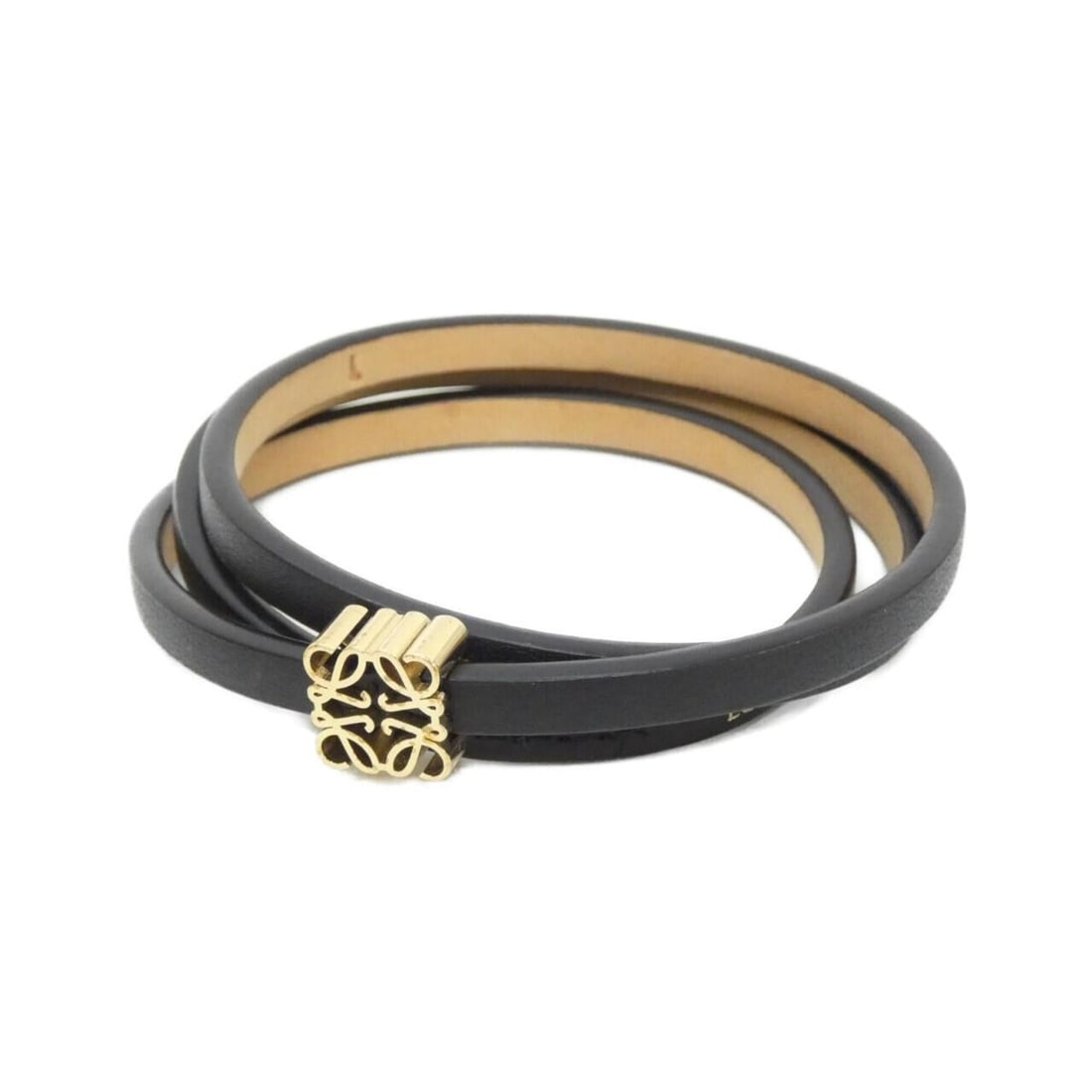 Loewe Twist Bangle J920240X17: --- Catalog ---Category: SizeWidth: 5mm / 0.19''Length: 19cm / 7.48''Category: DesignType: BangleColor: BlackGender: Women,MenMaterial: LeatherColor Grade: LLeather/Fur Type: CalfskinCategory: