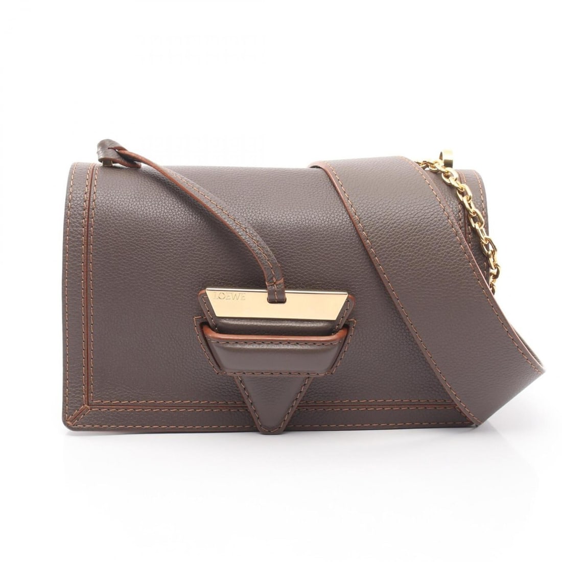Loewe Barcelona Soft 2-Way Shoulder Bag/Handbag, Leather, Women's, Gray/Brown, 303.12.W89 1615: --- Catalog ---Category: SizeSize (HxWxD): 16cm x 24.5cm x 8cm / 6.29'' x 9.64'' x 3.14''Category: DesignType: Handbag, Shoulder bagColor: Brown, GrayGender: WomenMaterial: Leather Category: