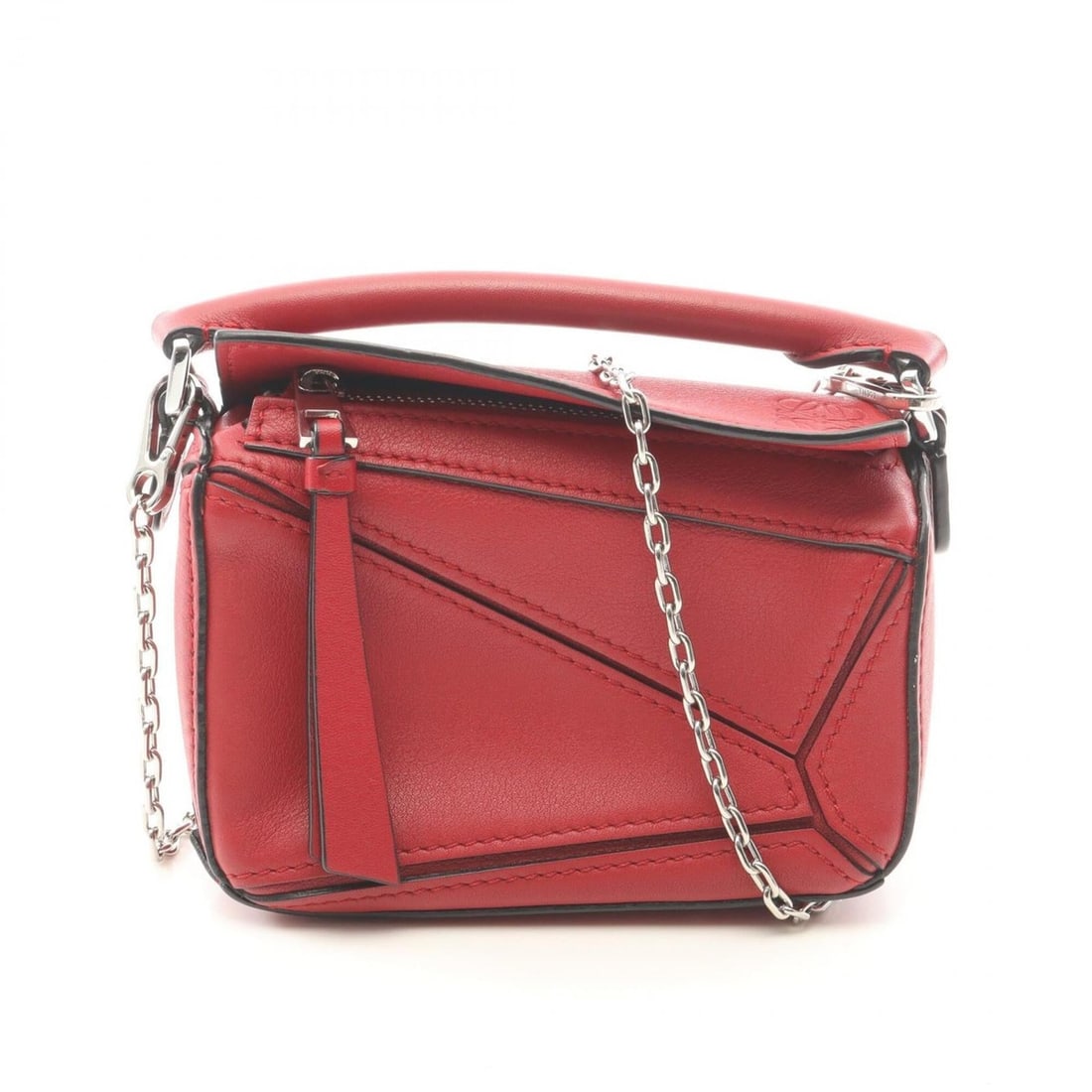 Loewe Puzzle Bag Nano 2-Way Handbag, Leather, Women's, Red (1 of 15)