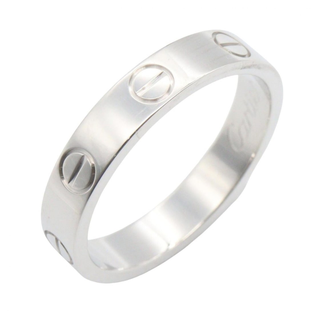 Cartier Mini Love Ring, 18K White Gold (18KWG), Silver Tone, B4085100 (Men's/Women's): --- Catalog ---Category: SizeJP Size: 11US Size: 6Category: DesignType: Band ringColor: SilverGender: Men,WomenMaterial: White gold (18K)Category: GeneralMPN: B4085100Brand: Cartier--- Item List ---Se