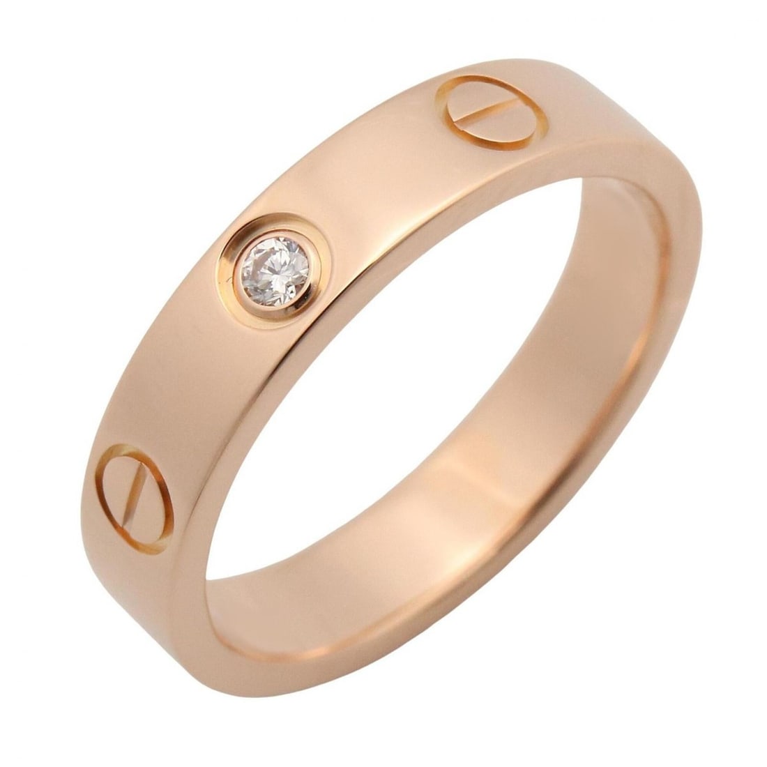 Cartier Mini Love Ring 1PD - Jewelry 18KPG (Pink Gold) Diamond Men's & Women's Clear Gold Tones (1 of 12)