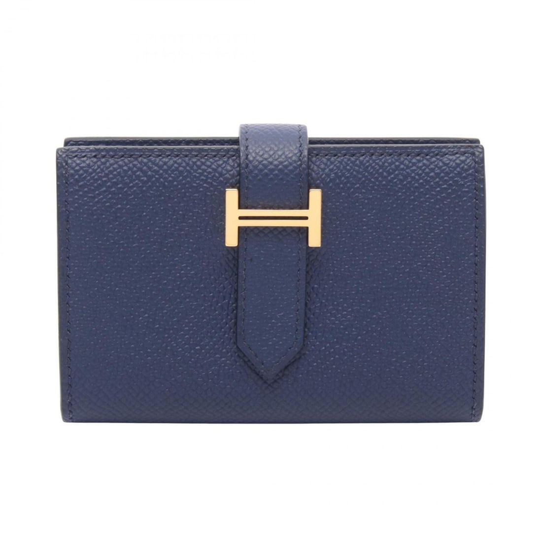 Hermes Bearn Mini business card holder/card case, accessory, Veau Epsom leather, women's, navy. (1 of 14)