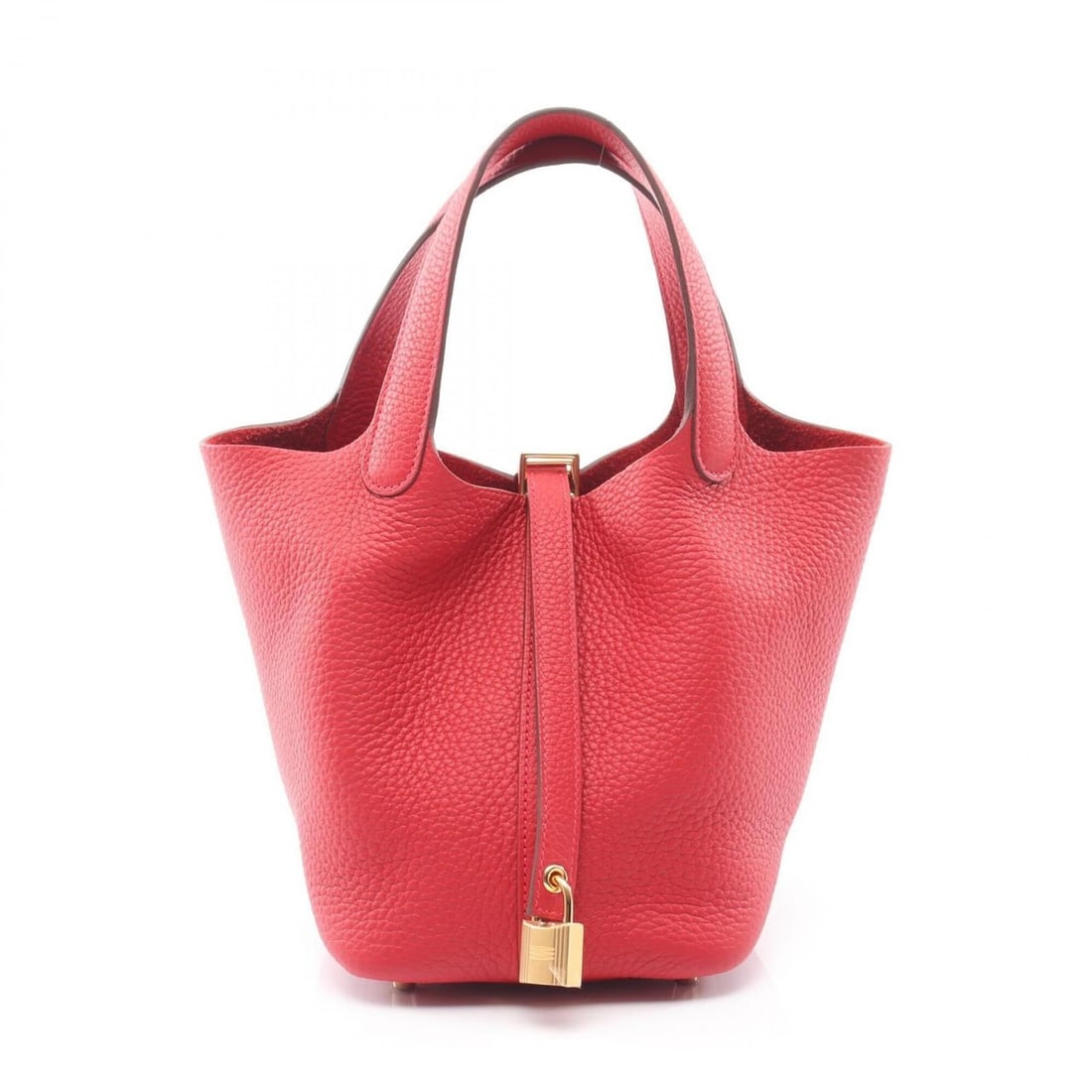 Hermes Picotin Lock PM Handbag, Leather, Taurillon Clemence Women's, Red (1 of 12)