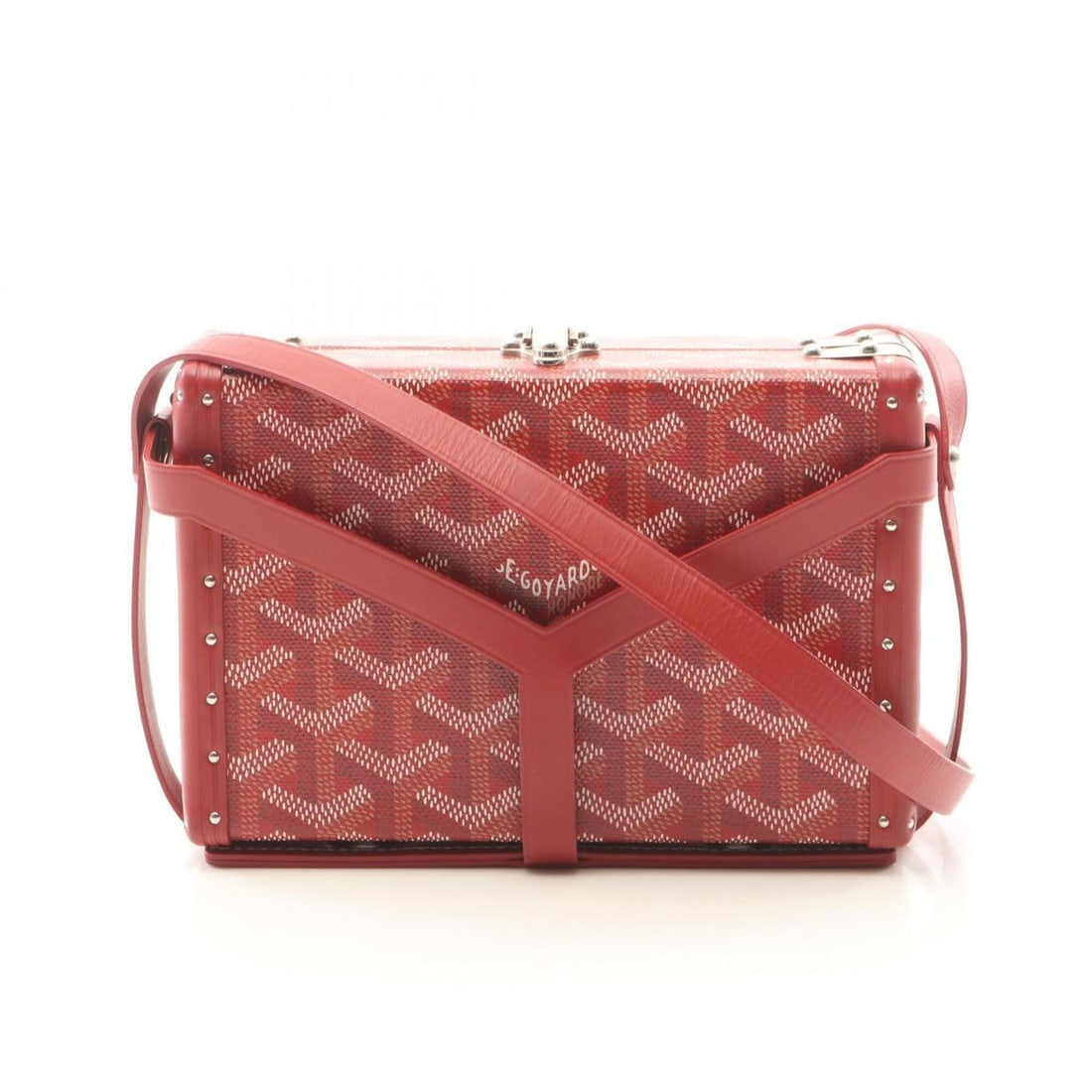 Goyard Minaudière Trunk Bag, Shoulder Handbag, Coated Canvas Leather, Women's, Red (MINA08PMLTY) (1 of 10)