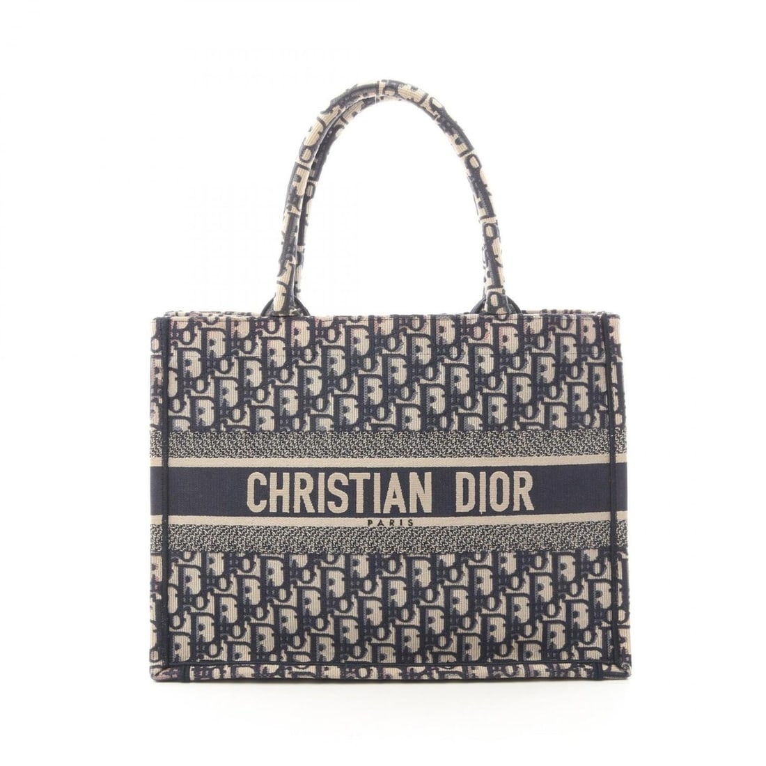 Christian Dior BOOK TOTE Medium Oblique Tote Bag Handbag Canvas Women's Navy/Ivory (1 of 9)