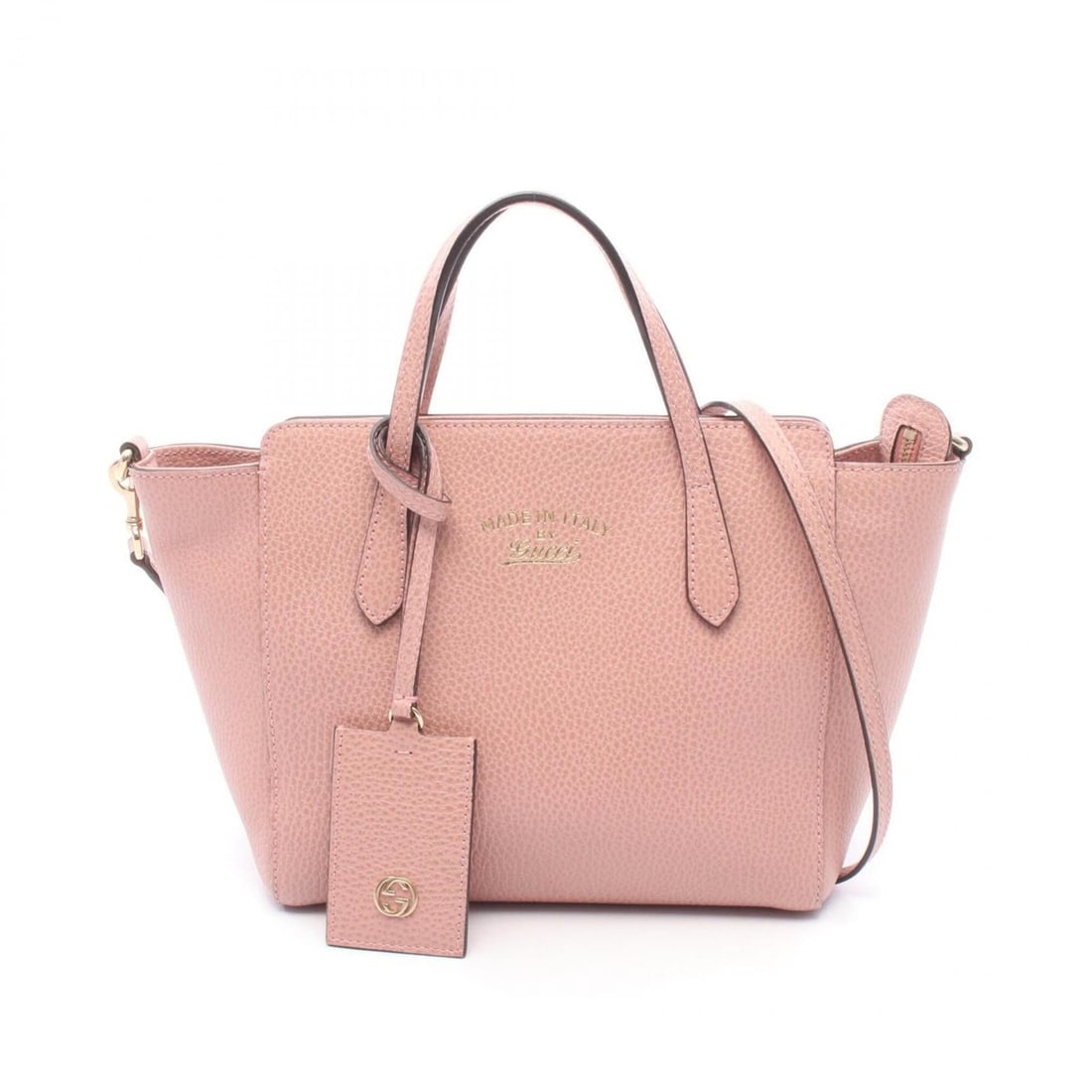 Gucci Swing Mini 2-Way Handbag, Leather, Women's, Pink, 368827: --- Catalog ---Category: SizeSize (HxWxD): 19cm x 21.5cm x 11cm / 7.48'' x 8.46'' x 4.33''Category: DesignType: HandbagColor: PinkGender: WomenMaterial: Leather Category: GeneralMPN: 368827Brand: Gucc