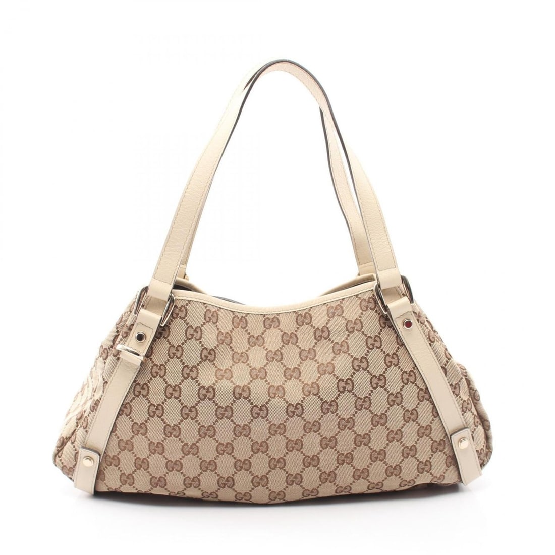 Gucci Abbey GG Canvas Shoulder Bag/Handbag, and Leather, Women's, Beige/Ivory, 130736: --- Catalog ---Category: SizeSize (HxWxD): 25cm x 42cm x 11cm / 9.84'' x 16.53'' x 4.33''Category: DesignType: Handbag, Shoulder bagColor: Beige, IvoryGender: WomenMaterial: GG canvas , Leather Catego