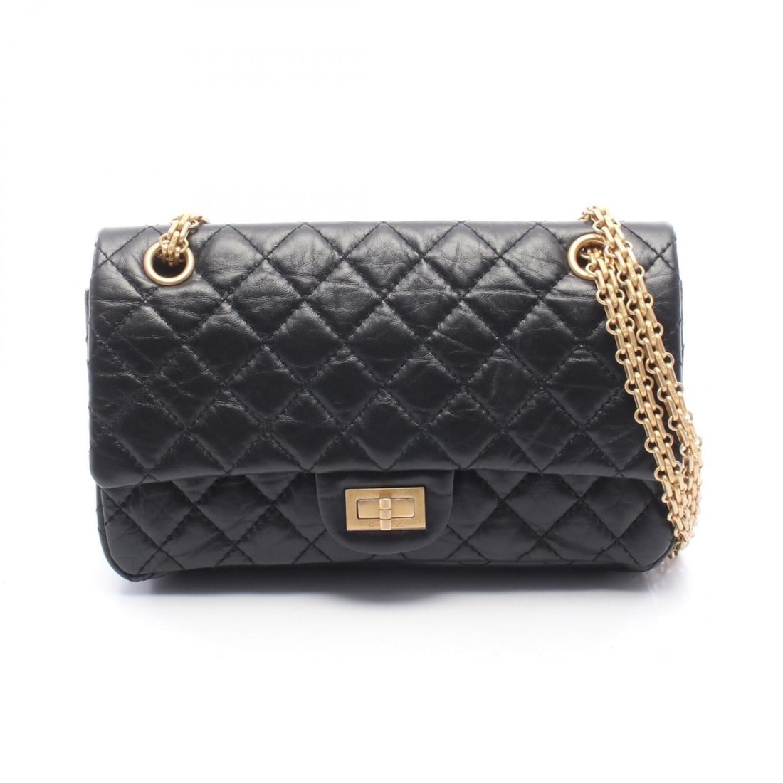 Chanel 2.55 Matelassé Mademoiselle Chain Shoulder Bag/Handbag, Calfskin Leather, Women's, Black, (1 of 11)