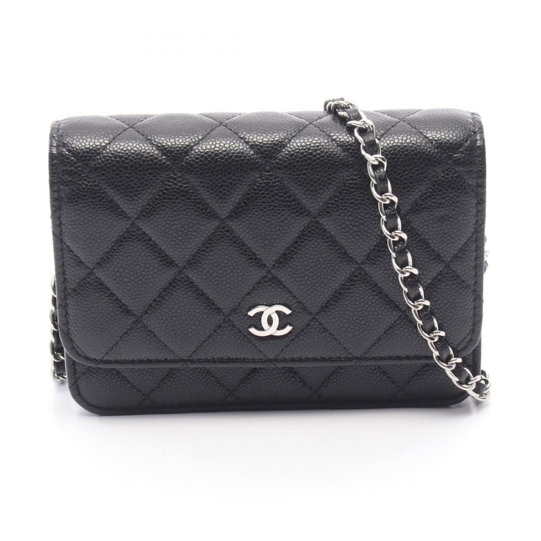Chanel Matelassé Mini Shoulder Bag/Handbag, Caviar Leather (Grained Calfskin), Women's, Black, (1 of 10)