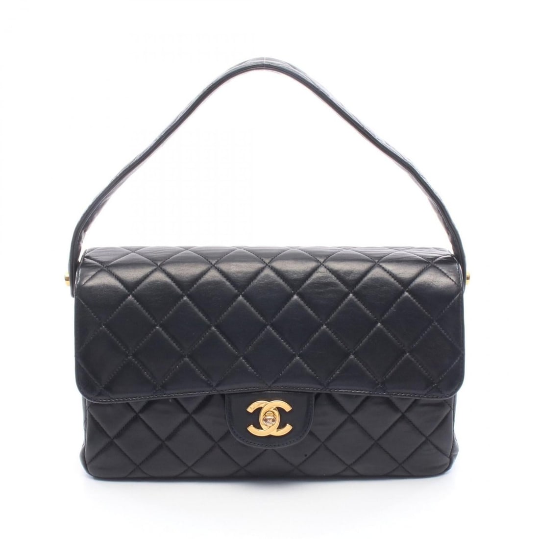 Chanel Matelassé Double Face Shoulder Bag/Handbag, Lambskin Leather, Women's, Black: --- Catalog ---Category: SizeSize (HxWxD): 16cm x 25cm x 7cm / 6.29'' x 9.84'' x 2.75''Category: DesignType: Handbag, Shoulder bagColor: BlackGender: WomenMaterial: Leather Hardware Color: GoldLeather