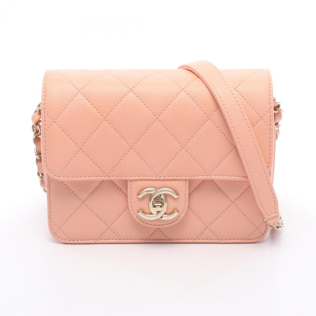 Chanel Matelassé Small Flap Shoulder Bag/Handbag, Caviar Leather (Grained Calfskin), Women's, Pink (1 of 10)